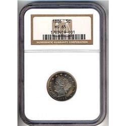1886 Liberty Head Five Cent NGC MS65