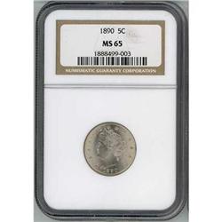 1890 Liberty Head Five Cent NGC MS65