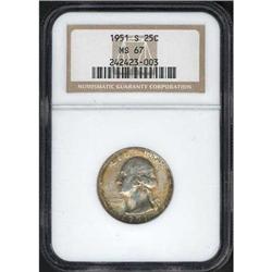 1951-S Washington Quarter NGC MS67 