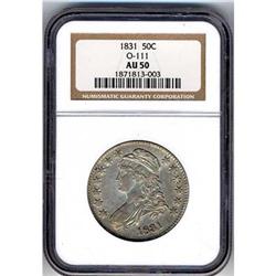 1831 Capped Bust Half Dollar NGC AU50 O-111 