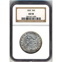 1832 Capped Bust Half Dollar NGC AU58 