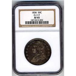 1836 Capped Bust Half Dollar NGC XF45 O-117 