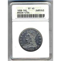 1838 Capped Bust Half Dollar ANACS EF40 Breen-4734