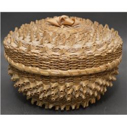 MICMAC INDIAN LIDDED  BASKET