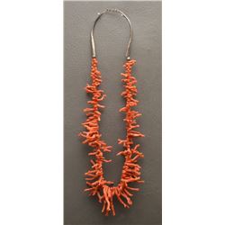 PUEBLO INDIAN BRANCH CORAL NECKLACE