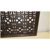 Image 8 : Large Geometric Carved Dark Wood Wall Panel 47" x 49"