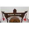 Image 2 : Large Vintage Oriental Gong w/ Painted Wooden Stand, 2 Mallets 31" x 46"