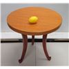 Image 2 : Wooden Round Side Table w/ 3 Curved Legs 23" Dia x 23" H