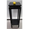 Image 2 : Black Wooden Plant Stand w/ Undershelf 14" x 14" x 42"H