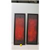 Image 2 : Pair of Tall Framed Red Abstract Giclee Art on Canvas 19" x 54"