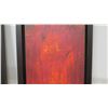 Image 8 : Pair of Tall Framed Red Abstract Giclee Art on Canvas 19" x 54"