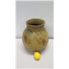 Image 2 : Rustic Painted Clay/Ceramic Floral Vase 11" x 14"