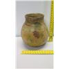 Image 8 : Rustic Painted Clay/Ceramic Floral Vase 11" x 14"