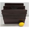 Image 2 : 2-Section Hardwood Organizer Magazine Rack 14"W, 13.5"H