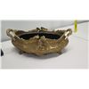 Image 8 : Vintage Wooden Horse w/ Straw Mane, Metal Footed Bowl, Woven Tray