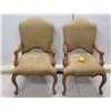 Image 2 : Qty 2 Kreiss Collection Upholstered Queen Anne Style Chairs w/ Curved Legs 23" x 44"