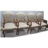 Image 1 : Qty 4 Kreiss Collection Queen Anne Style Chairs w/ Curved Wood Legs 24" x 24" x 43"H