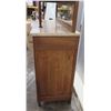 Image 8 : Two-Tier Wooden Hutch Sideboard w/ Glass Display Cabinets, Mirrors & Stone Top (bottom 61"W x 21.5"D