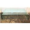 Image 1 : Modern Curved Glass Coffee Table 48" x 25" x 17"H