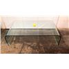 Image 2 : Modern Curved Glass Coffee Table 48" x 25" x 17"H