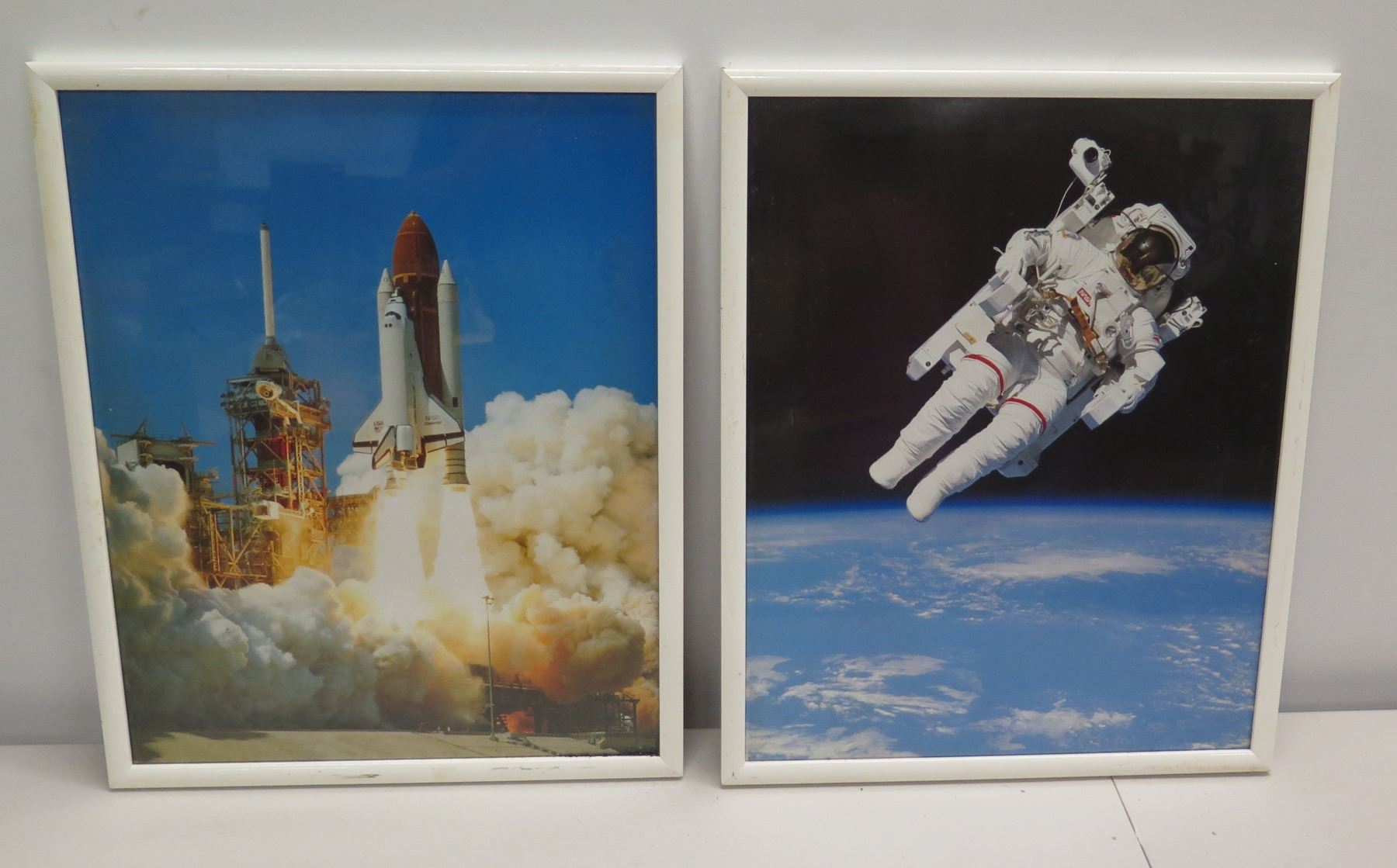Frame Nasa Qty 2 Framed NASA Photographic Images - Rocket Launch and Astronaut ...