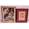 Image 1 : Qty 2 Framed Art - Mother & Child by Lempicka & Abstract Lamps