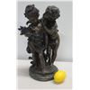 Image 2 : "Whispering Children" Bronze Cast Statue on Marble Base by Moreau 17"H