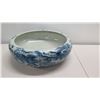 Image 8 : Large Round Oriental White & Blue Ceramic Bowl w/ Markings 21" Dia