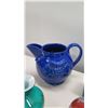 Image 8 : Qty 2 Decorative Glass Balls, Green Glass Vase Square Vase & Ceramic Pitcher