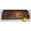 Image 2 : Decorative Painted Oriental Wooden Tray 24" Long
