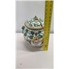 Image 8 : Painted Ceramic Di Gamillo 'Biscotti 1920' Jar w/ Lid & 2 Handles, Made in Italy 14"H