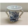 Image 1 : Tiffany & Co. Blue & White Jar w/ 2 Handles, Handpainted in France 5"H