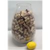 Image 2 : Large Clear Glass Vase Filled w/ Assorted Wine Corks 15"H