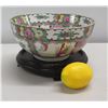Image 2 : Famille Rose Round Asian Bowl w/ Footed Base, Has Maker's Mark 10" x 4"H