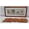 Image 1 : 4-Section Kim Taylor Reece 30" Hula Dancers Art Collage & Wooden "E Komo Mai" Sign