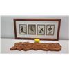 Image 2 : 4-Section Kim Taylor Reece 30" Hula Dancers Art Collage & Wooden "E Komo Mai" Sign