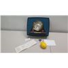 Image 2 : Wooden Desk Clock w/ "Mahalo" & Engraved Message w/ Ship's Bell Code