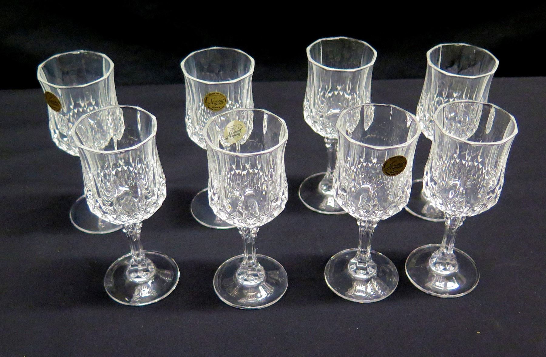 Qty 8 Cristal D Arques France Genuine Lead Crystal Stemmed Wine Glasses Oahu Auctions Qty 8 Cristal D Arques France Genuine Lead Crystal Stemmed Wine Glasses Oahu Auctions