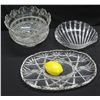 Image 2 : Qty 3 Cut Glass Pieces - Platter, Scalloped Edge Bowl & Shell Dish