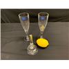 Image 2 : Pair of Crystal Godinger Crystal Flutes and Crystal Inkwell