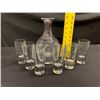 Image 8 : William Yeoward Etched Glass Carafe with 6 Beverage Glasses (Made in Italy)