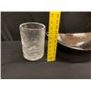 Image 8 : Crackle Glass Vase and Polished Metal Fruit Bowl w/ Handles