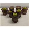 Image 2 : Qty 7 Geometrick-Patterned Glass Votive Candleholders