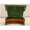 Image 1 : Ornate Asian Carved Jade-like Panel 12.5"H