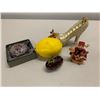 Image 2 : Enameled Jewelry-Holder Shoe, Trinket Boxes & Asian Figurine