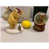Image 2 : Classic Pooh Figurine and Decorative Christmas Holiday Bear in a Snow Globe