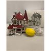 Image 2 : Minitiature Ceramic Snow Village Victorian House w/ Lighting