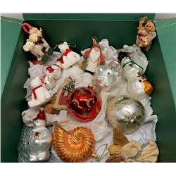 Large Assortment of Tree Ornaments: Misc. Santa Claus, Bulbs, Snowman, Angels, Bears,  etc.