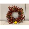 Image 2 : Gold, Orange, and Red Holiday Wreath w/ Berries & Pine Cones