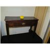 Image 2 : Small Wooden Side Table w/ Front Drawer & Shell Handle 27.5" x 10" x 22.5"H
